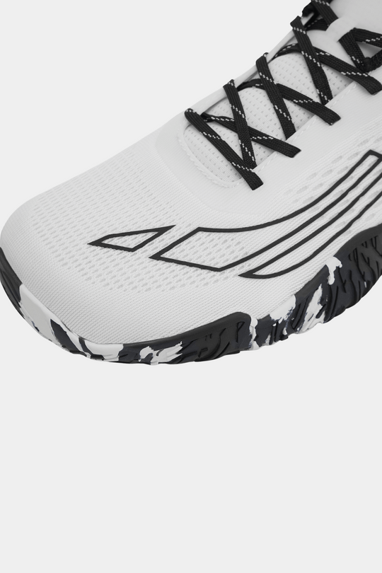 Black and White pattern Avancus Powerlifting Shoe Toebox
