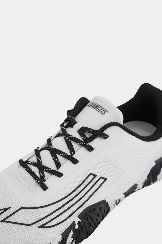 Black and White pattern Avancus Powerlifting Shoe Laces and Tongue
